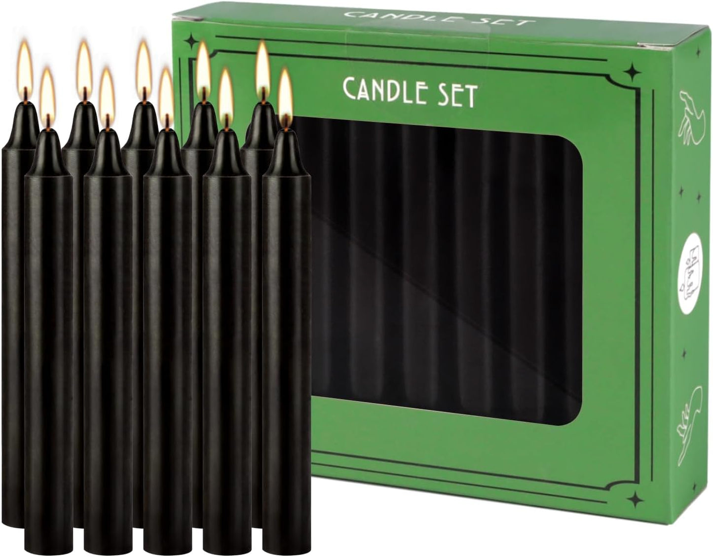 Unscented Black Spell Chime Candle-4 Inch Tall Taper Candles-20 Pcs Chime Candles, Mini Smokeless Candles for Rituals, Prayer,Dinners, Parties, Ceremonies, Shabbat