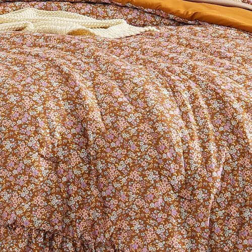 BLOOMHAVEN Full Size Comforter Sets-7 Pieces Floral Ruffle Bedding Set - Image 6
