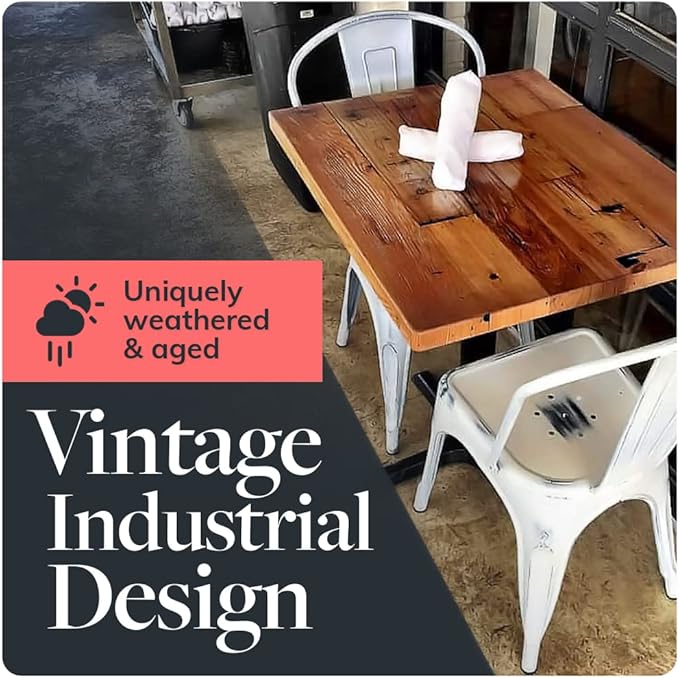 Reclaimed Wood Table Top - Rustic Recycled Wooden Piece Perfect for Kitchens, Dining and Coffee Table Tops (Reclaimed Wood Table Top - Economy, 24" x 24")