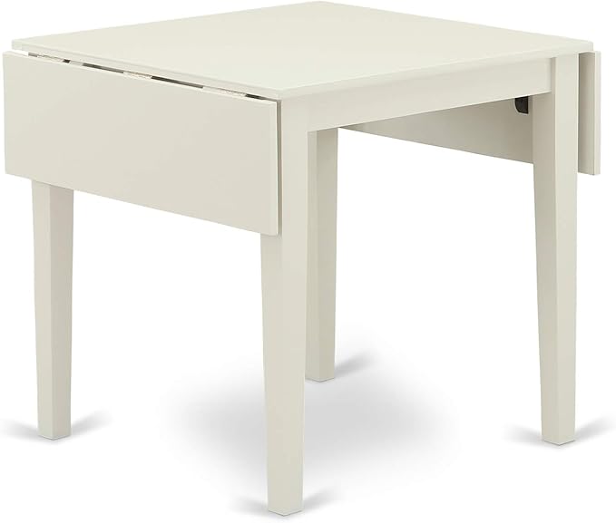East West Furniture NDAV3-LWH-W 3 Piece Dining Set Contains a Rectangle Dining Room Table with Dropleaf and 2 Kitchen Chairs, 30x48 Inch, Linen White