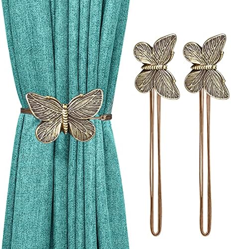 Lewondr Drapery Holder, 1 Pair Vintage Resin Flower Curtain Tiebacks，Bronze by Lewondr
