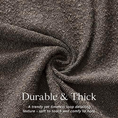 Foindtower Decorative Textured Boucle Throw Pillow Covers 20x20 Dark Brown - Image 2