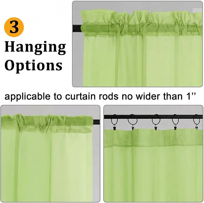 Gwine Extra Long Sheer Curtains 108 Inches Long - Image 2
