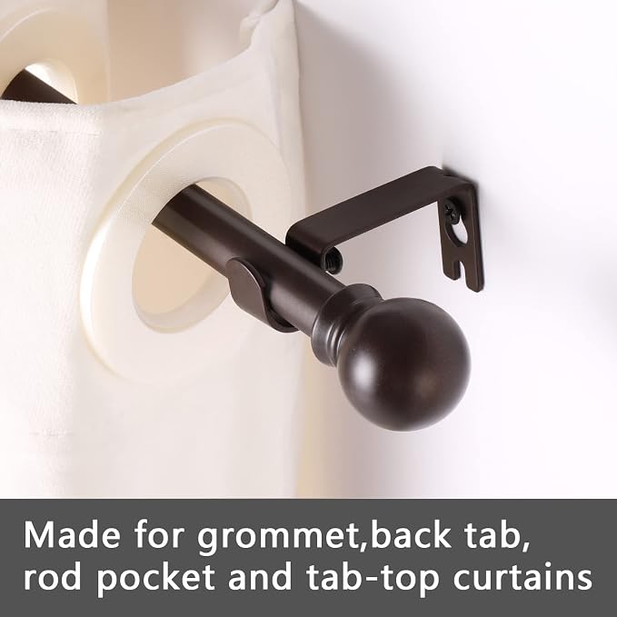GXOACKJ Curtain Rods for windows 28-78 inch, 5/8 inch Decorative Brown Splicing - Image 3