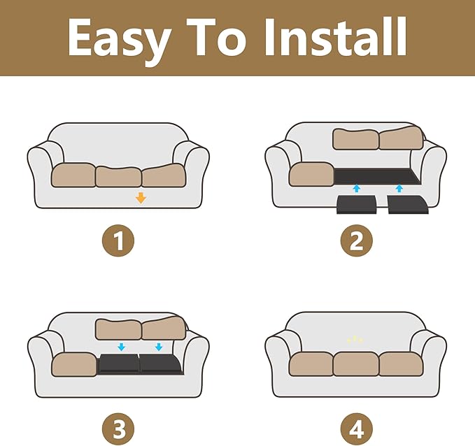 moonoom 22"x22" Couch Cushion Support, Black Sofa Cushion Sagging Repair, Curved High Density Foam Replacement for Furniture Sagging Seat Sectional Loveseat Chair (3 Pcs)