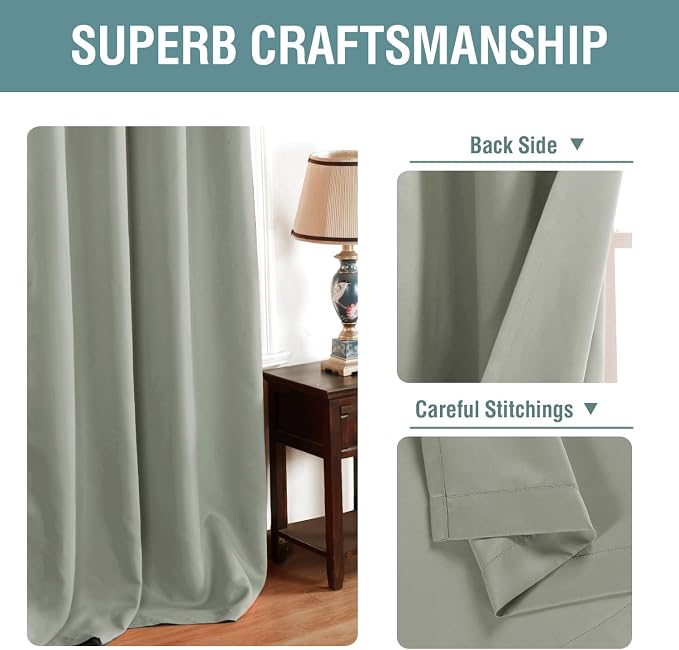 H.VERSAILTEX Blackout Curtain for Living Room Small Window Kitchen Blackout - Image 3