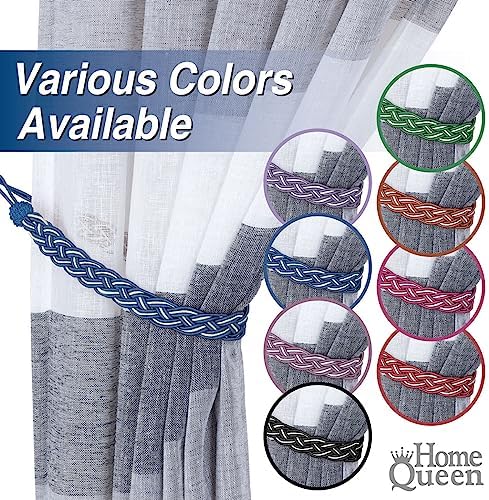 Home Queen Hand Braided Curtain Tie Back, Buckle Holdback Drapery Curtain - Image 5
