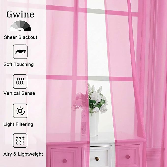 Gwine Extra Long Sheer Curtains 108 Inches Long - Image 4