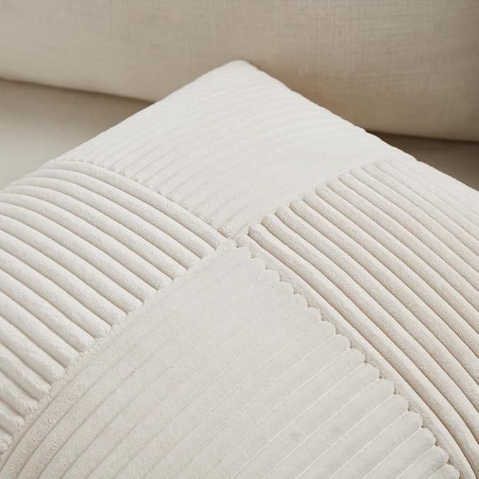 Fancy Homi 2 Packs Cream Decorative Throw Pillow Covers 22x22 Inch - Image 3