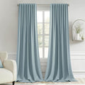 MIULEE Slate Blue Back Tab Blackout Curtain 96 Inch Long 2 Panels Set by MIULEE