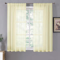 Tollpiz Short Sheer Curtains Linen Textured Bedroom Curtain Sheers Light by Tollpiz