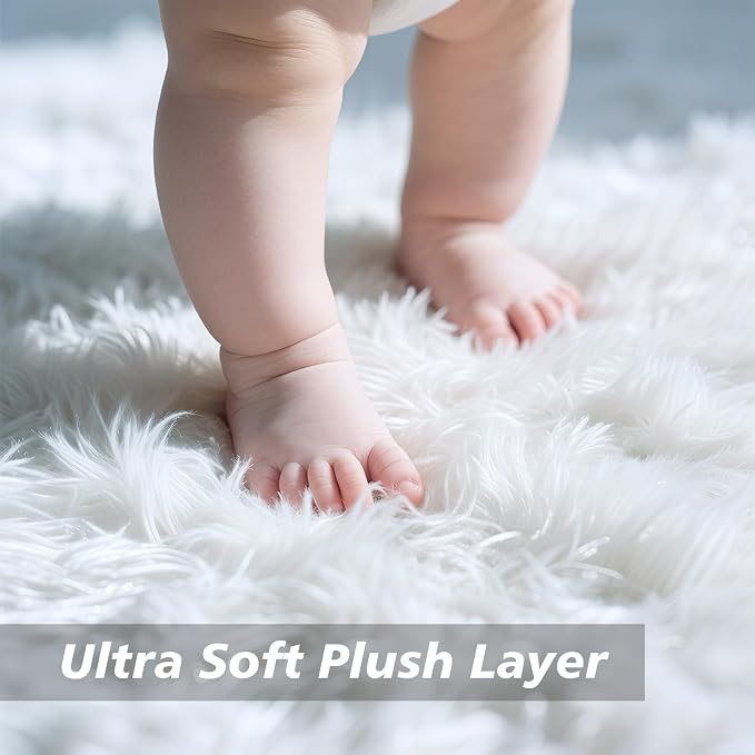 Shag Area Rug for Bedroom 5x8, Soft Fuzzy Rug Non-Shedding Indoor Plush Carpet - Image 3