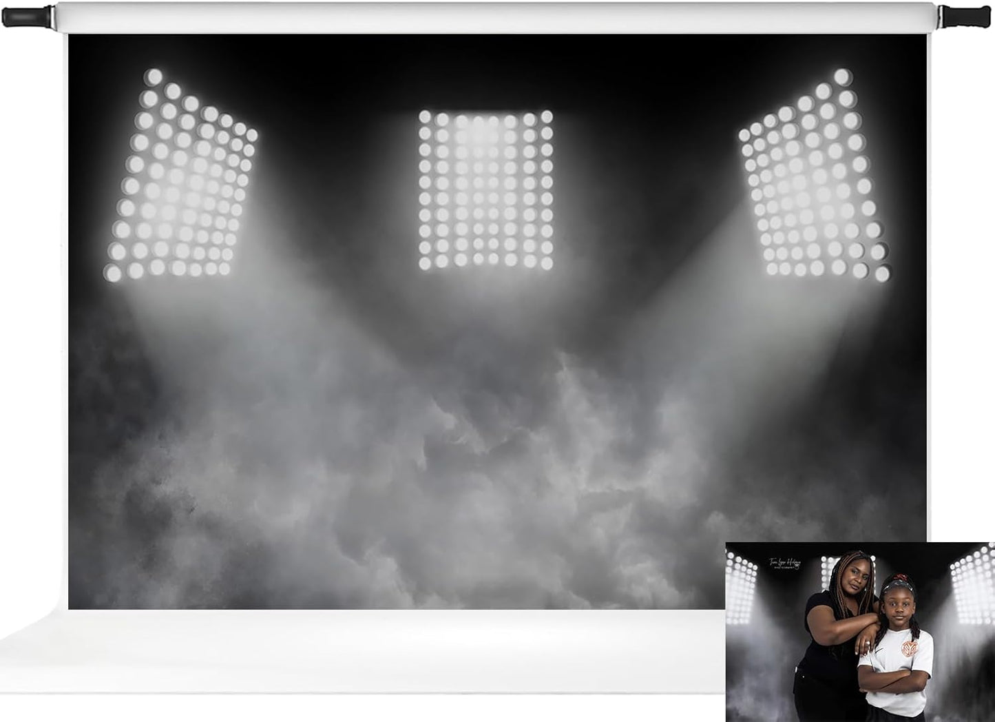 Kate 10x6.5ft Sports Stadium Photography Background Artistic Backdrop for Portrait Smoky Grey Spotlight Photo Background