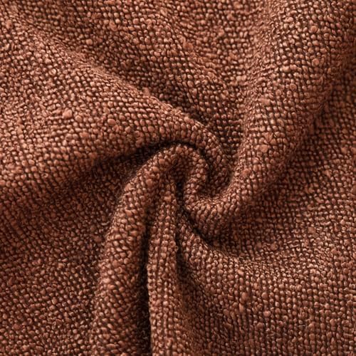 Foindtower Decorative Textured Boucle Throw Pillow Covers 18x18 Red Taupe - Image 3