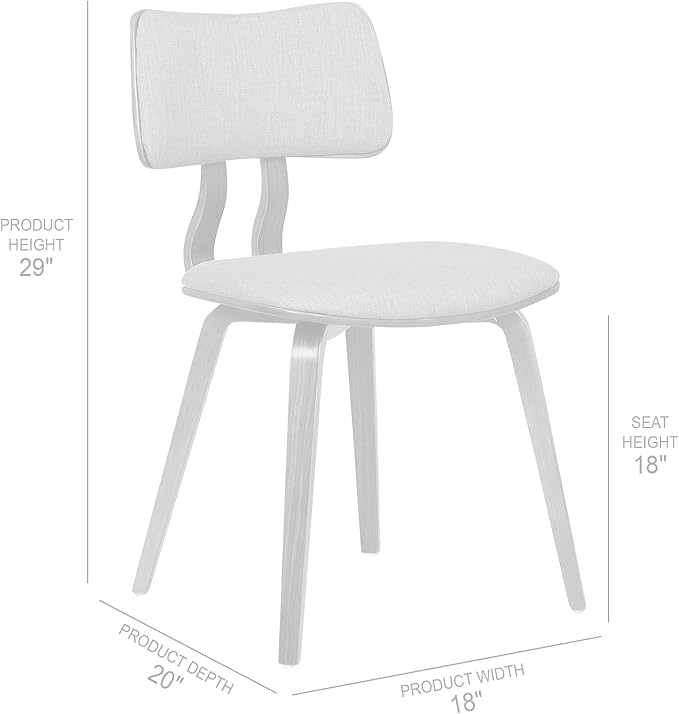 Armen Living Jaguar Mid-Century Dining Chair in Walnut Wood and Green Fabric - Set of 6