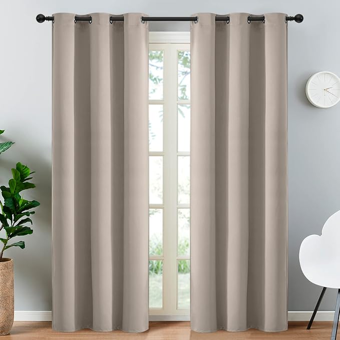 Yakamok Room Darkening Blackout Curtains Thermal Insulated Grommet Curtain by Yakamok