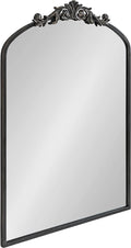 Kate and Laurel Arendahl Traditional Arch Mirror, 24 x 36, Antique Black, Baroque Inspired Wall Decor