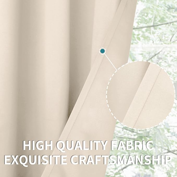 BGment Champagne Short Room Darkening Curtains - Image 7