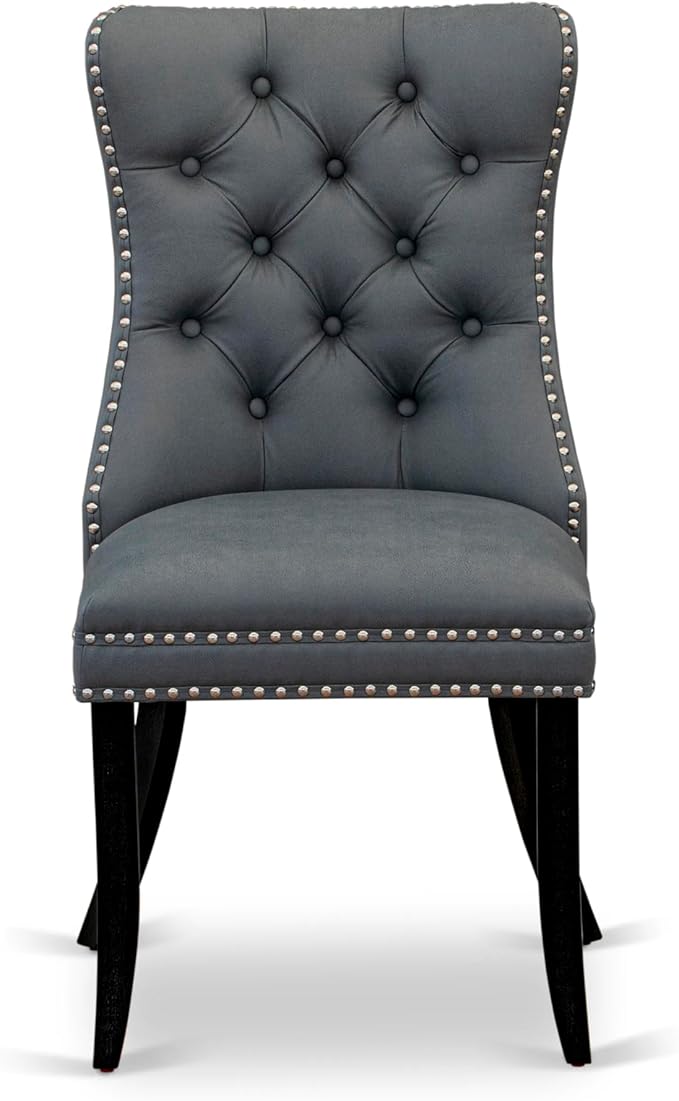 East West Furniture LGDA5-BLK-13 5 Piece Dining Table Set Contains a Rectangle Wooden Table with Butterfly Leaf and 4 Polyester Fabric Upholstered Chairs, 42x84 Inch, Black