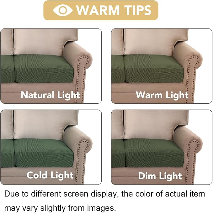 H.VERSAILTEX Stretch Couch Cushion Covers Individual Seat Sofa Chair Slipcovers - Image 7