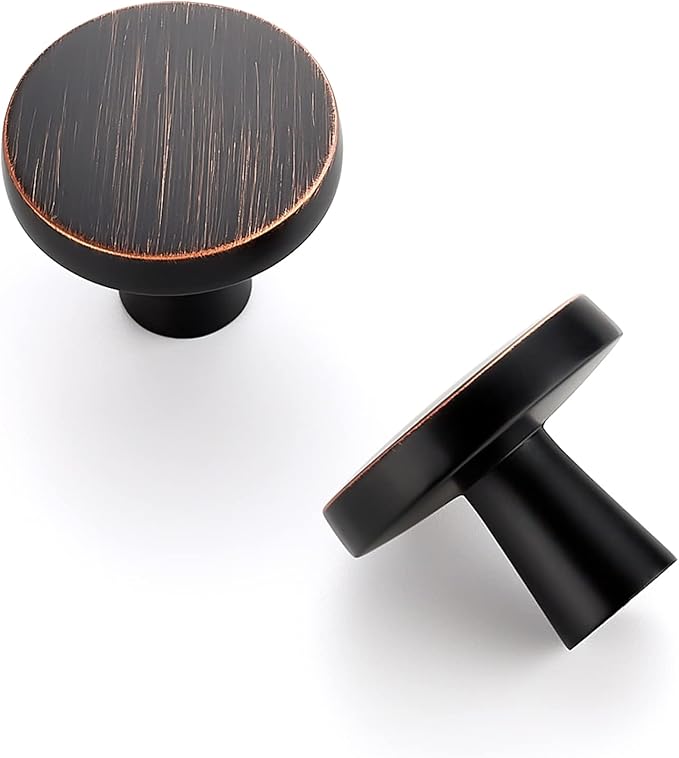 Ravinte 30 Pack Drawer Pulls 1-1/4 Inch Kitchen Cabinet Knobs Solid Round Dresser Drawer Knobs Oil-Rubbed Bronze Dresser Knobs Drawer Knobs Simple Cabinet Hardware for Cupboard Drawer Pulls