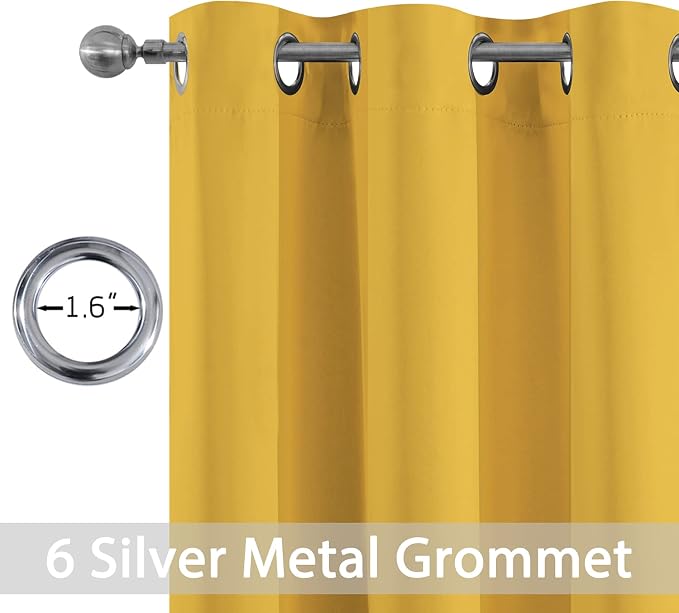 Yakamok Blackout Curtains Room Darkening Thermal Insulated Window Panels - Image 2