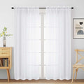 White Sheer Curtains for Window 72 inches Long 2 Panels Set, Soft Airy Modern by Home