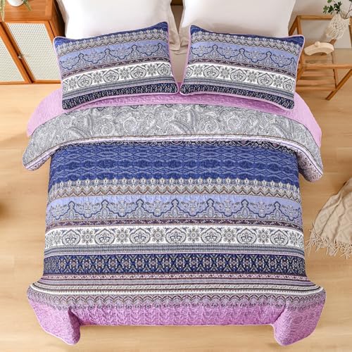 WONGS BEDDING Boho Queen Quilt Bedding Set, 3 Pieces Bedspread - Image 5