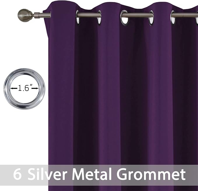 Yakamok Blackout Curtains for Bedroom, Thermal Insulated Blackout Grommet Top - Image 3