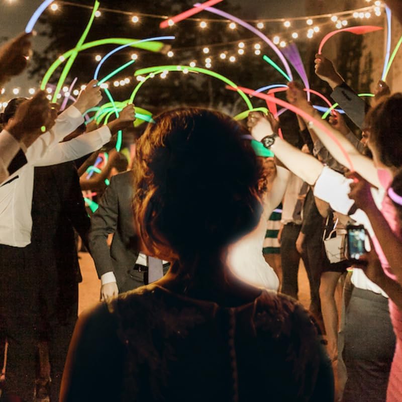 Glow Fever Glow Sticks Bulk 100ct 22'' Glow Necklaces with Connectors, Neon Light Sticks for Party Festivals Raves Concert Birthday Wedding, Peach