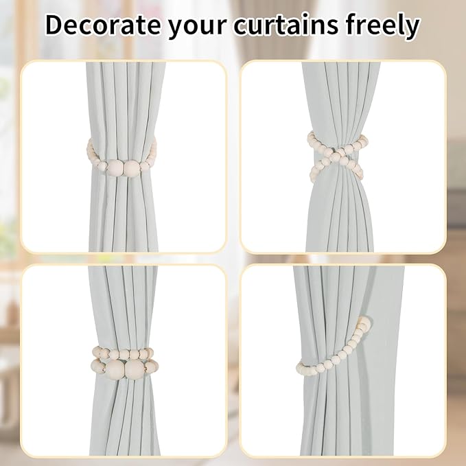 Magnetic Curtain Tiebacks, 2 Pack Curtain Holdbacks - Image 4