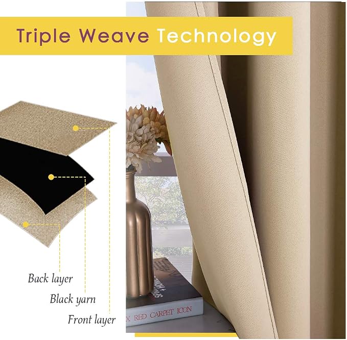 NICETOWN Room Darkening Draperies Window Curtain Panels, Thermal Insulated - Image 4