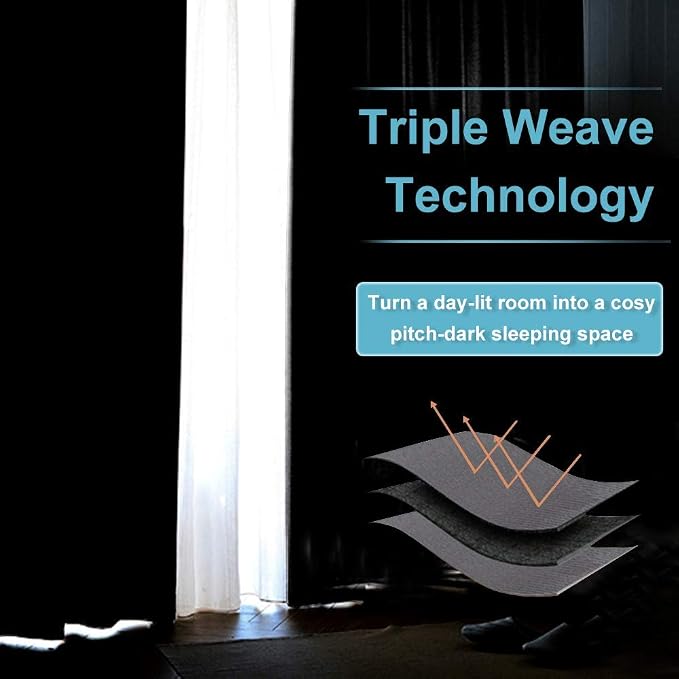 RYB HOME Extra Wide Blackout Curtains - Image 4