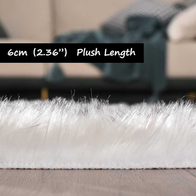 Goolela Sheepskin Area Rug 8x10 Fluffy Fuzzy Furry Carpet - Image 3