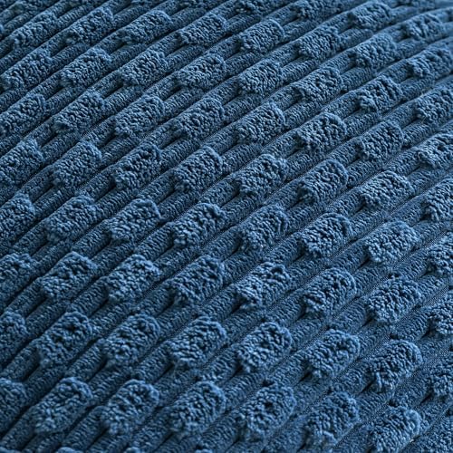 Set of 4 Blue Decorative Throw Pillow Covers 12x20 Inch Corduroy Pillow Covers - Image 6