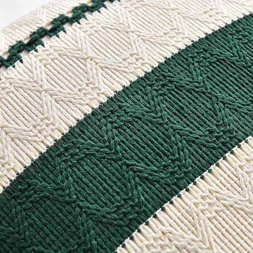 Fancy Homi Set of 1 Dark Green Boho Big Decorative Throw Pillow Covers 24x24 - Image 4