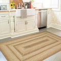 Homespice Cookie Dough Brown Braided Rugs 27x45 - Jute Braided Country Kitchen Rugs for Rustic Decor