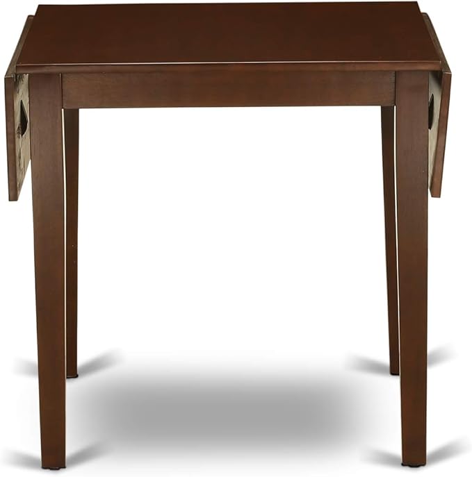East West Furniture NDGR3-MAH-W 3 Piece Modern Dining Table Set Contains a Rectangle Wooden Table with Dropleaf and 2 Kitchen Dining Chairs, 30x48 Inch, Mahogany