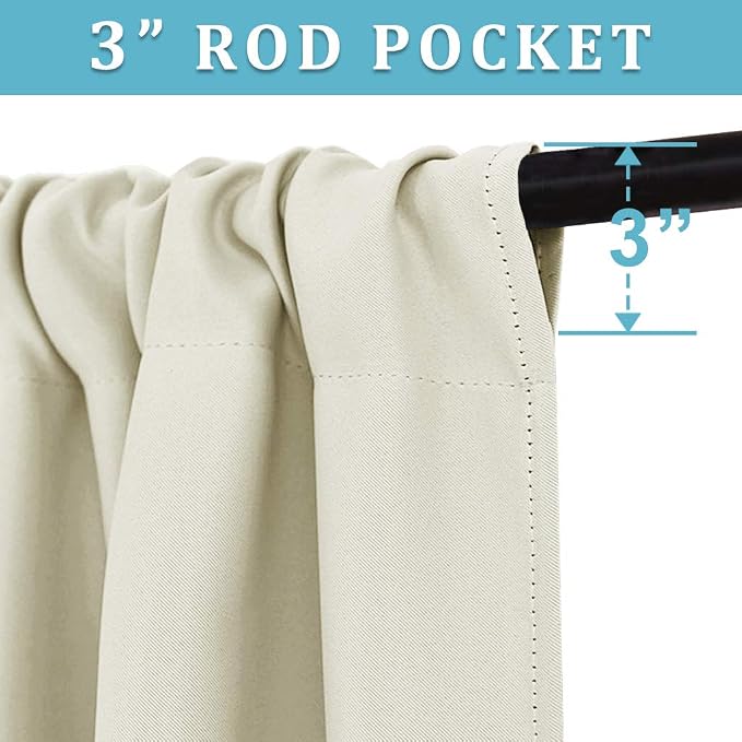 RYB HOME 2 Panels Doorway Curtains, Thermal Insulated Privacy Rod Pocket Easy - Image 3