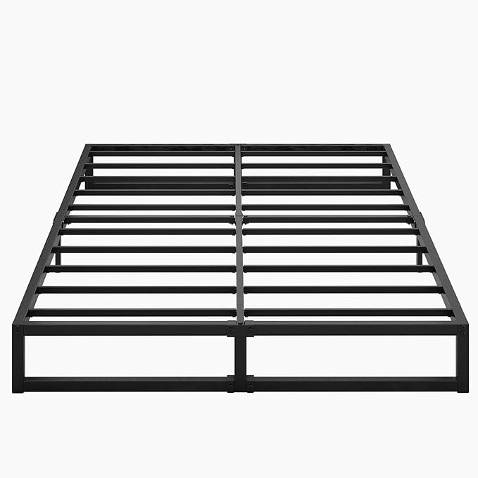 9 Inch Queen Size Bed Frame Heavy Duty Steel Slat Support Metal Platform Queen Bed Frame No Box Spring Needed, Easy Assembly, Black