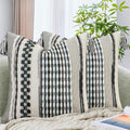 AmHoo Set of 2 Chenille Striped Textured Boho Throw Pillow Covers Aesthetic by AmHootextile