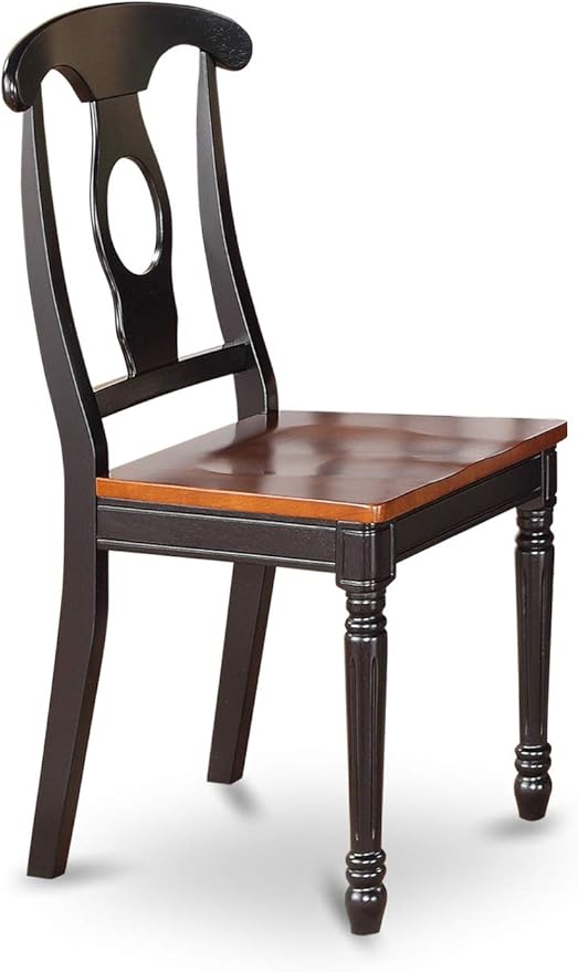 East West Furniture QUKE9-BCH-W 9 Piece Dining Room Furniture Set Includes a Rectangle Kitchen Table with Butterfly Leaf and 8 Dining Chairs, 40x78 Inch, Black & Cherry