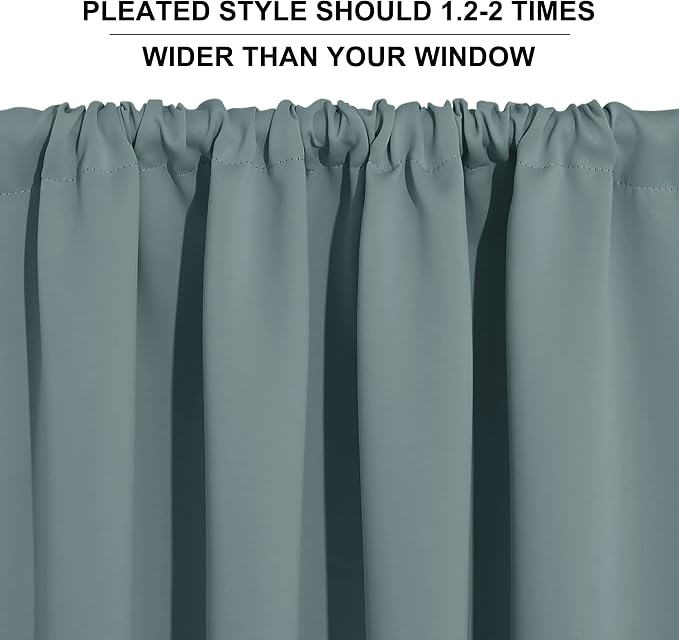 RYB HOME Blackout Curtains for Bedroom Living Room 63 inches Long, Thermal - Image 8