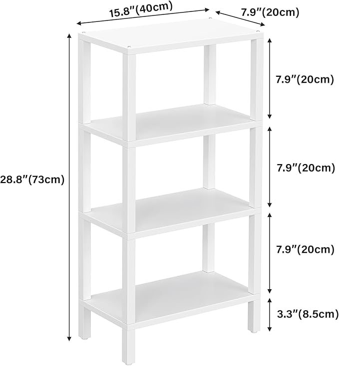 TUTOTAK Small Side Table, Narrow End Table, Skinny Sofa Table, Slim Nightstand, Couch Table, Living Room, Bed Room, White TB01BW0782