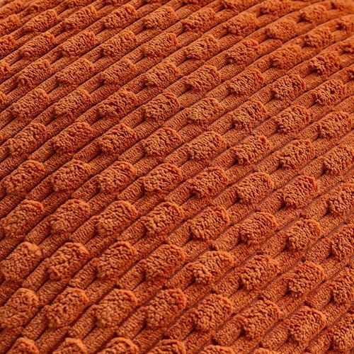 Set of 4 Burnt Orange Decorative Throw Pillow Covers 24x24 Inch Corduroy Pillow - Image 4