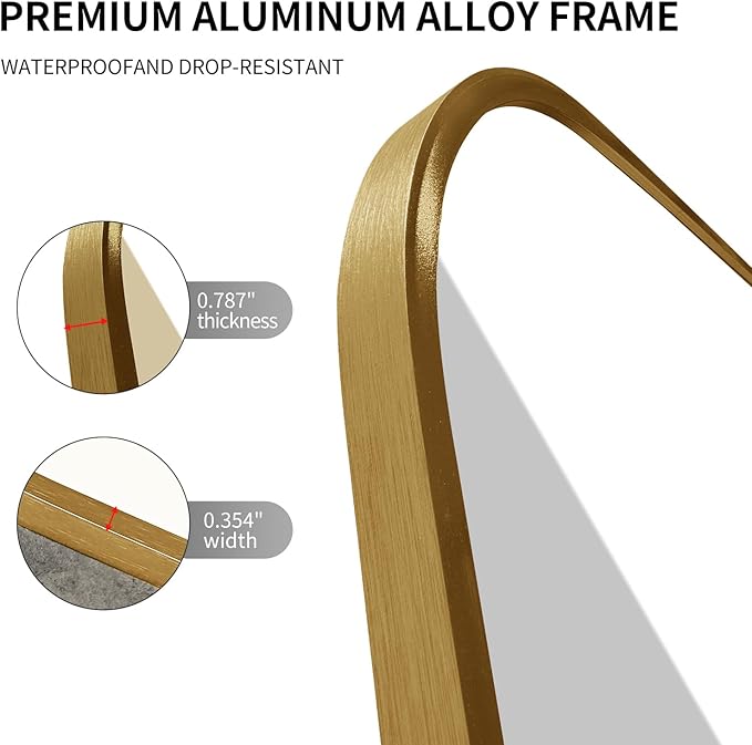 Large Modern Bathroom Mirror with Black Frame, 5mm Copper Free Silver Mirror,Black Frame, Easy Installation (Golden, 36" L x 30" W)