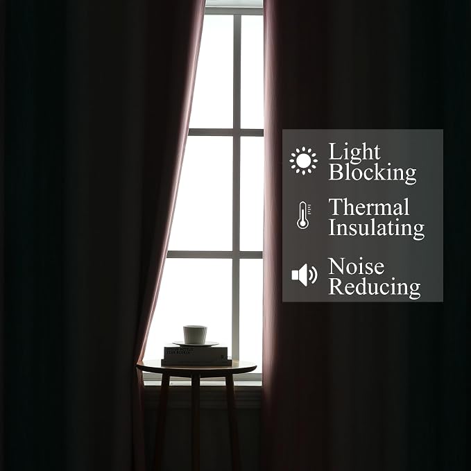 Estelar Textiler Pink and Teal Blackout Curtains - Image 3