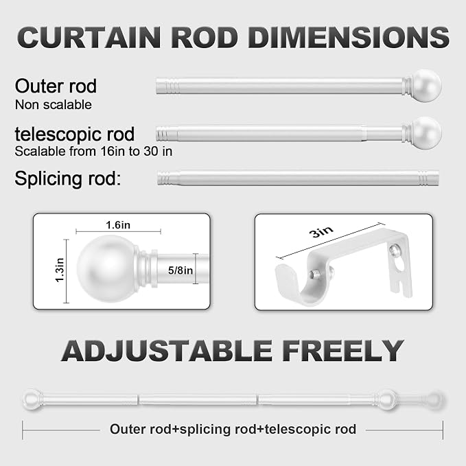 White Curtain Rods for Bedroom - Image 3