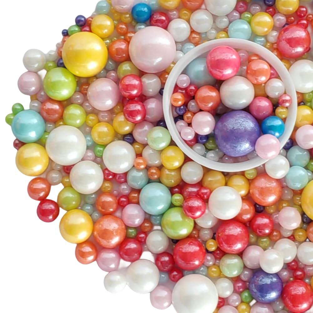 Edible Pearl Sugar Sprinkles Multicolor Candy Mixing Size Baking Edible Cake Decorations Cupcake Toppers Cookie Decorating Celebrations Wedding Valentines Easter Halloween Christmas Supplies 120g/ 4.23oz