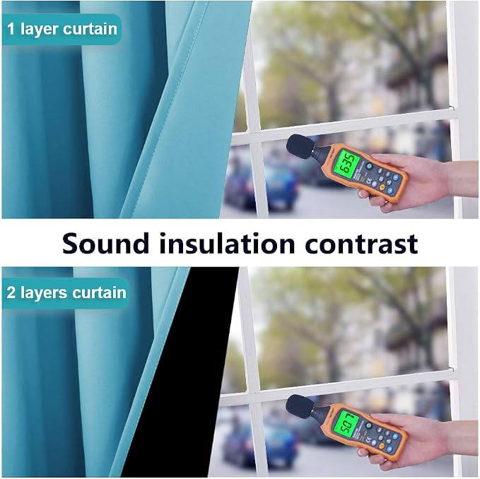 NICETOWN 100% Blackout Curtains 84 inches Long, Pair of Energy Smart & Noise - Image 4